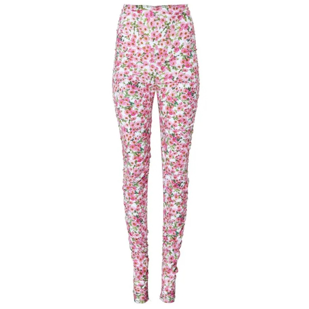 CAROLINA HERRERA 
Anemone Print Ruched Skinny Fit Pants